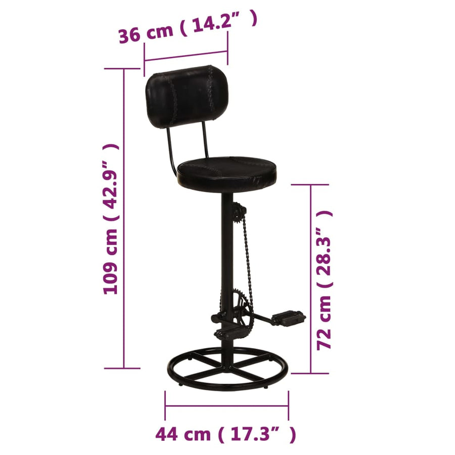 Barkrukken Echt Geitenleer 44 x 44 x 109 cm