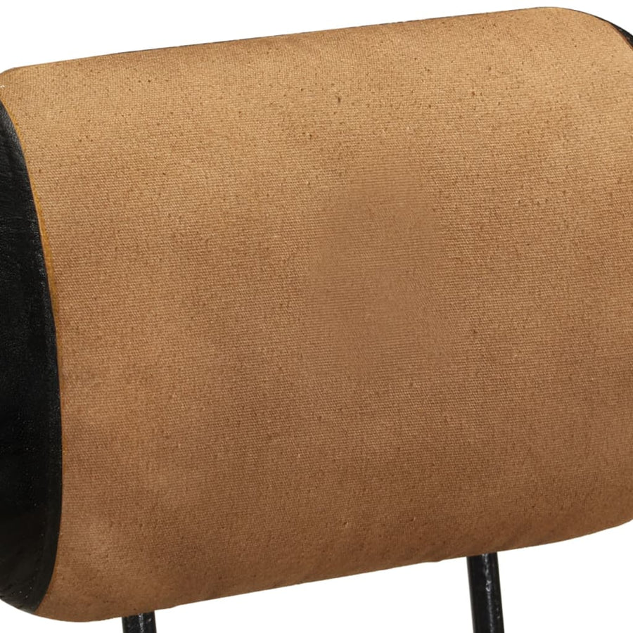 Barkrukken Met Canvasafdruk Echt Geitenleer 44 x 44 x 109 cm