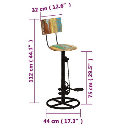 Barkrukken Massief Gerecycled Hout 44 x 44 x 112 cm