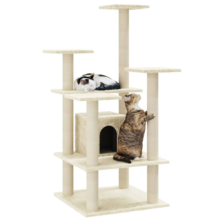 Kattenkrabpaal Met Sisal Krabpalen 110 Cm Kleurig Crème