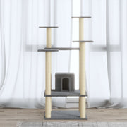 Kattenkrabpaal 110 cm lichtgrijs sisal