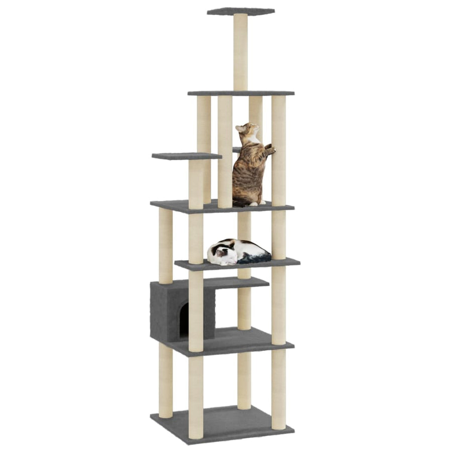 Kattenkrabpaal met sisal krabpalen 183 cm donkergrijs Donkergrijs