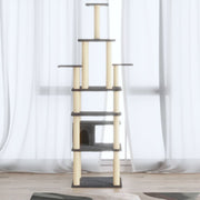 Kattenkrabpaal 183 cm donkergrijs