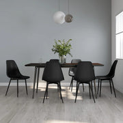 Eetkamerstoelen 6 st PP zwart 46x52x84 cm