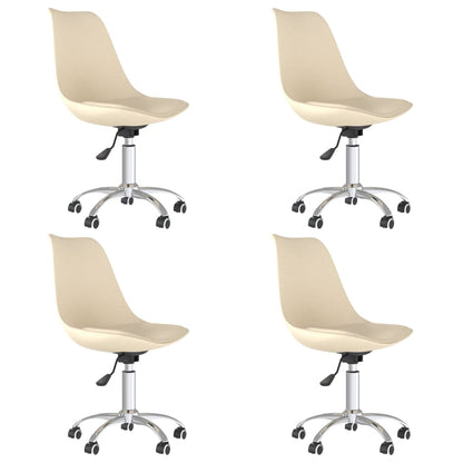 Eetkamerstoelen Draaibaar Stof Kleurig 4 Crème