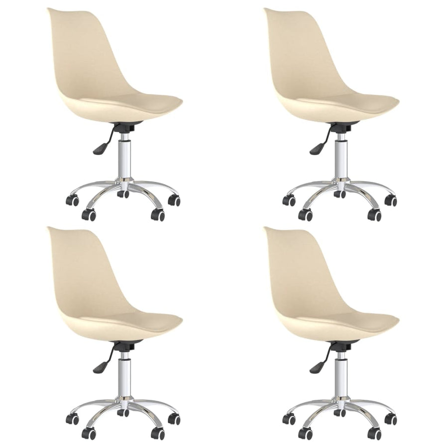 Eetkamerstoelen Draaibaar Stof Kleurig 4 Crème