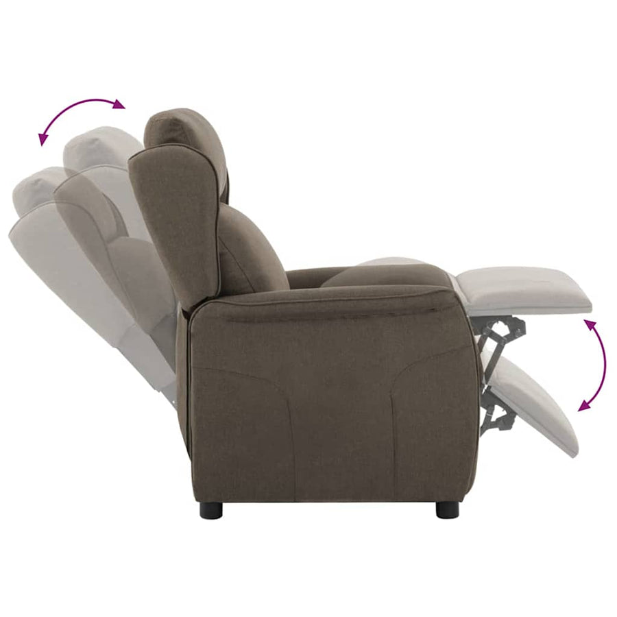Ligstoel Taupe 67.5 x 93.5 x 101.5 cm Stof