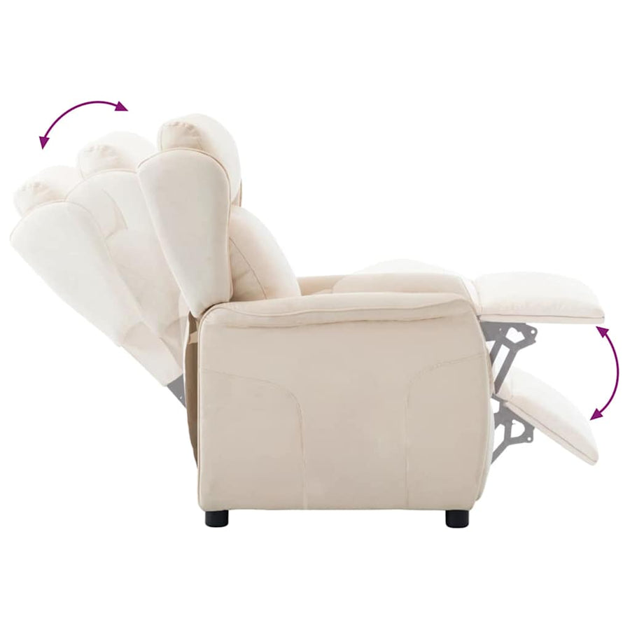 Ligstoel Crème 67.5 x 93.5 x 101.5 cm Stof