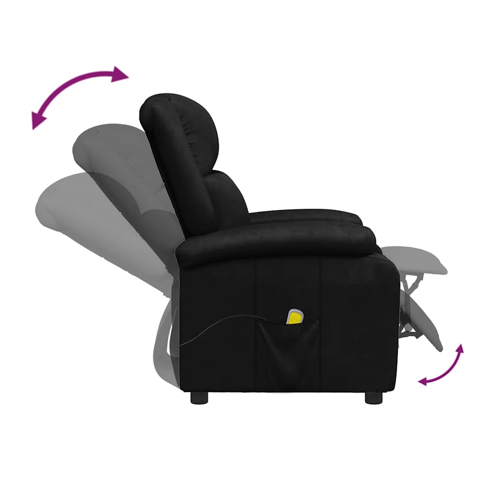Massagestoel kunstleer zwart
