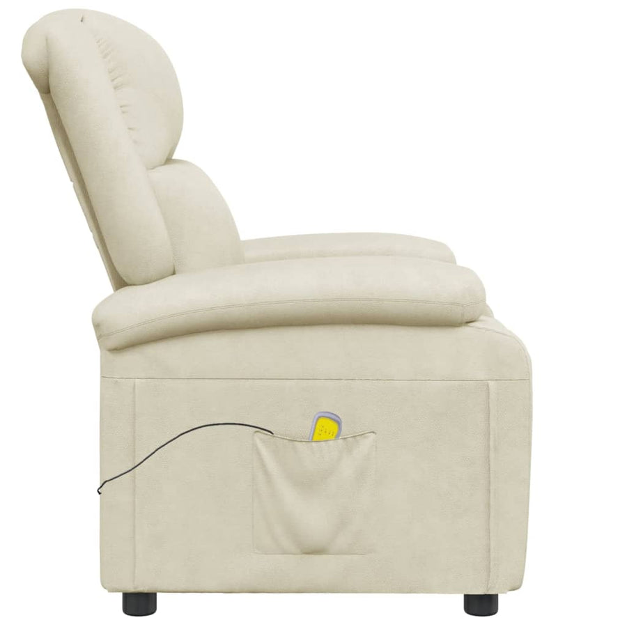 Massagestoel Kunstleer Crèmewit Orange