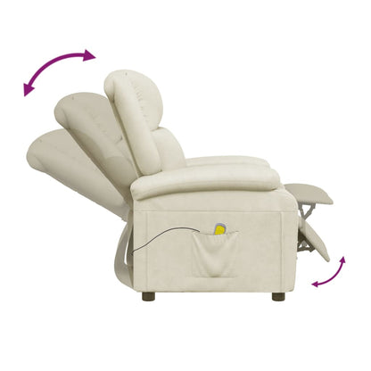 Massagestoel Kunstleer Crèmewit Orange