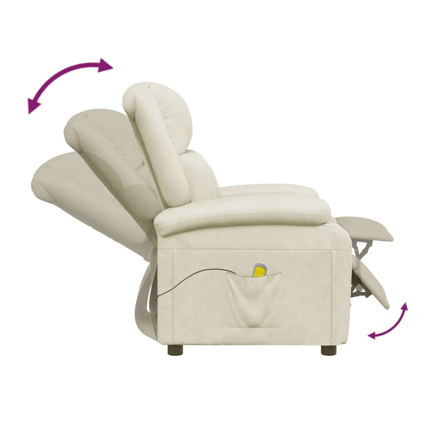 Massagestoel Kunstleer Crèmewit Orange