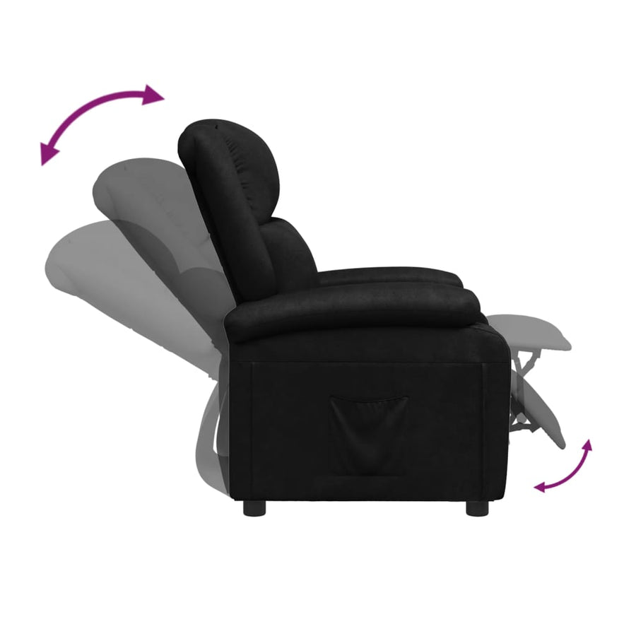 Fauteuil Verstelbaar Kunstleer Zwart