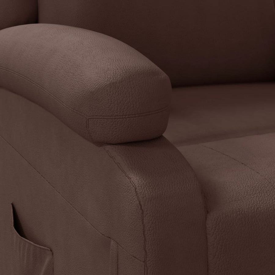 Fauteuil verstelbaar kunstleer bruin