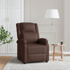 Adjustable armchair faux leather brown