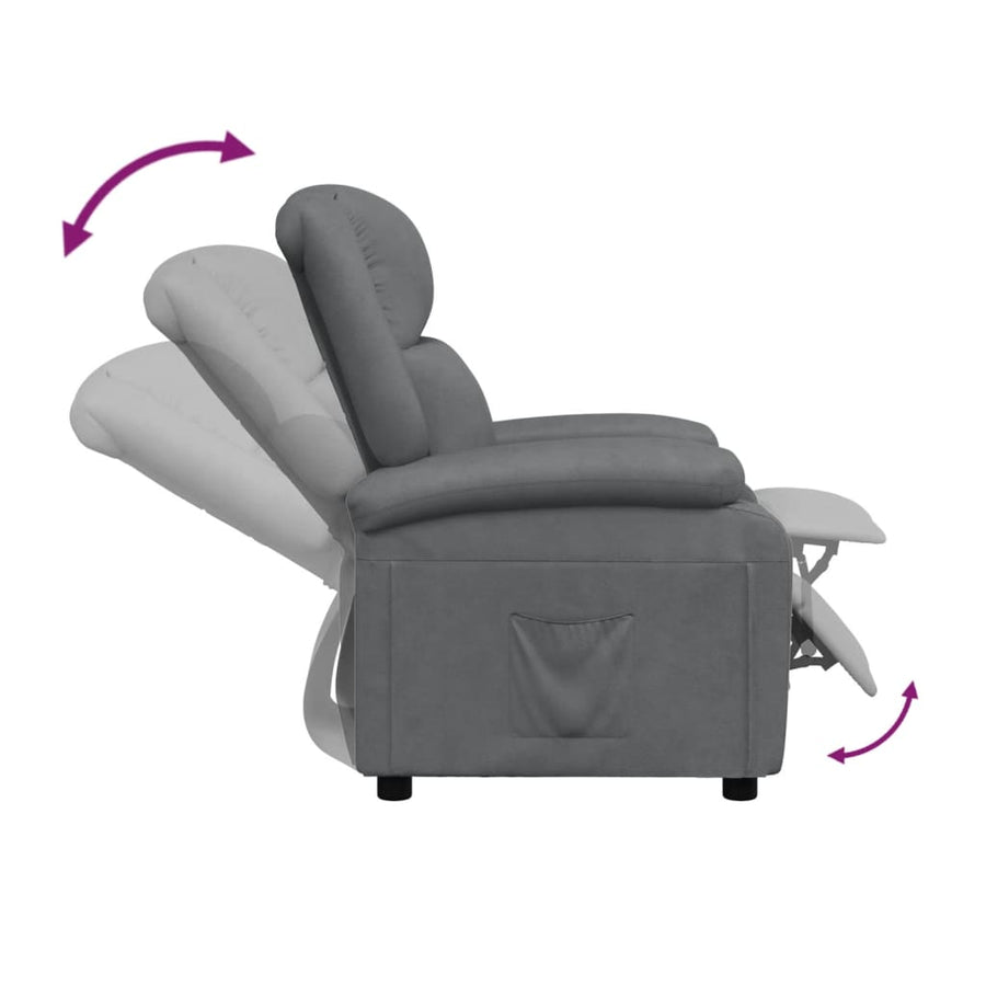 Fauteuil Verstelbaar Kunstleer Grijs