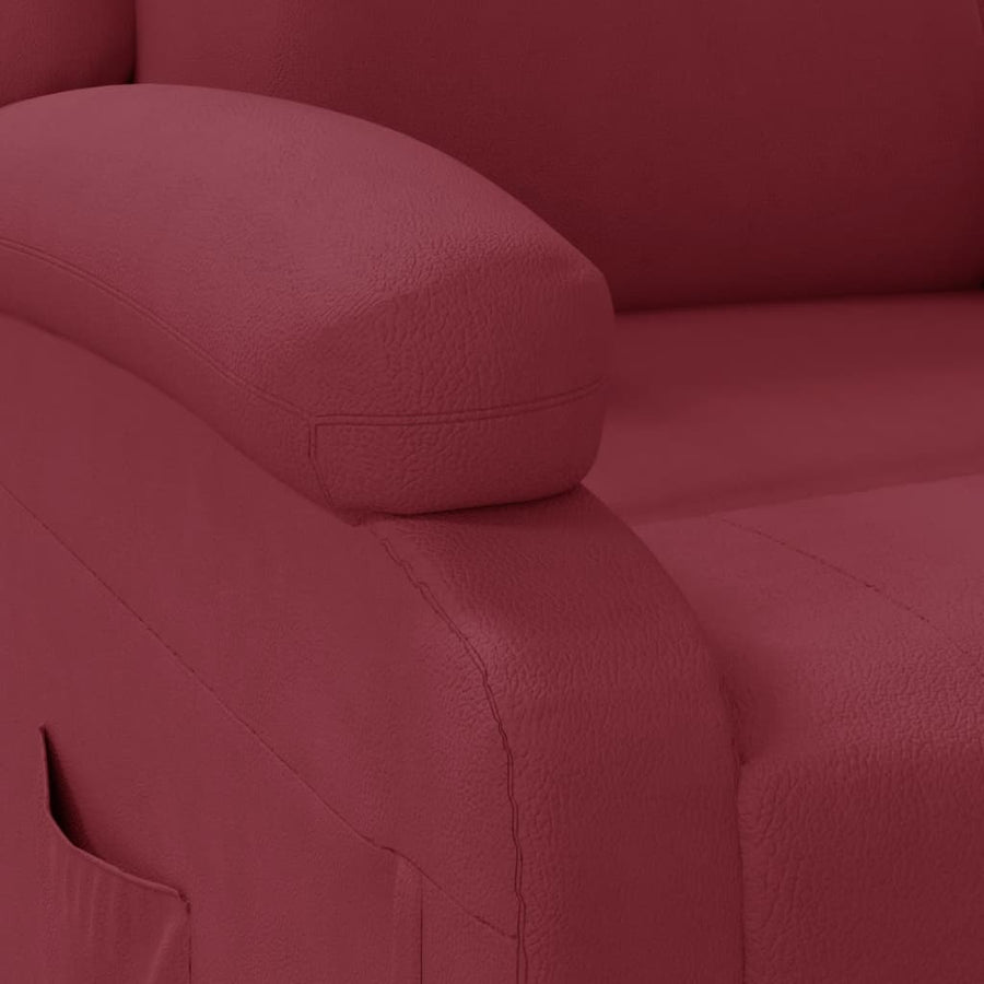 Fauteuil Verstelbaar Kunstleer Wijnrood