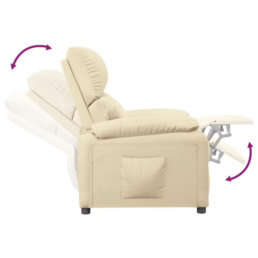 Fauteuil Verstelbaar Stof Crèmekleurig