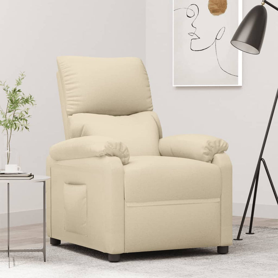 Fauteuil Verstelbaar Stof Crèmekleurig