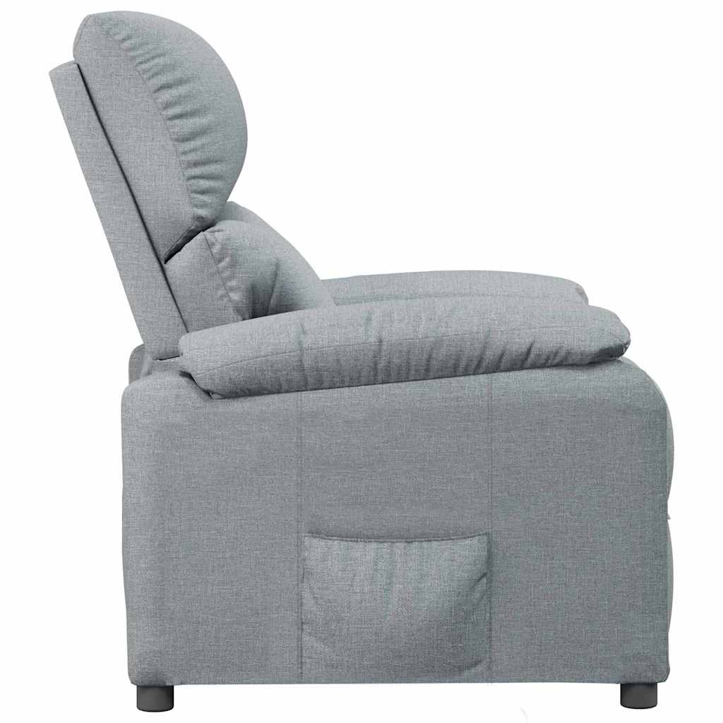 Fauteuil verstelbaar stof lichtgrijs