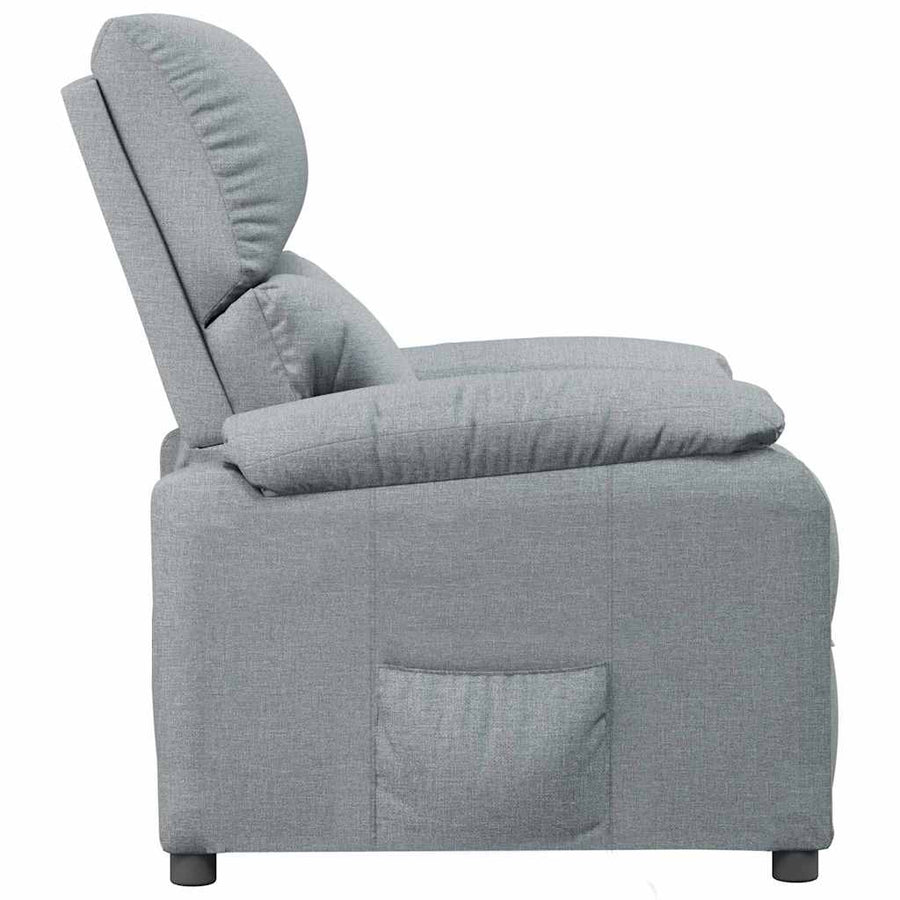 Fauteuil verstelbaar stof lichtgrijs