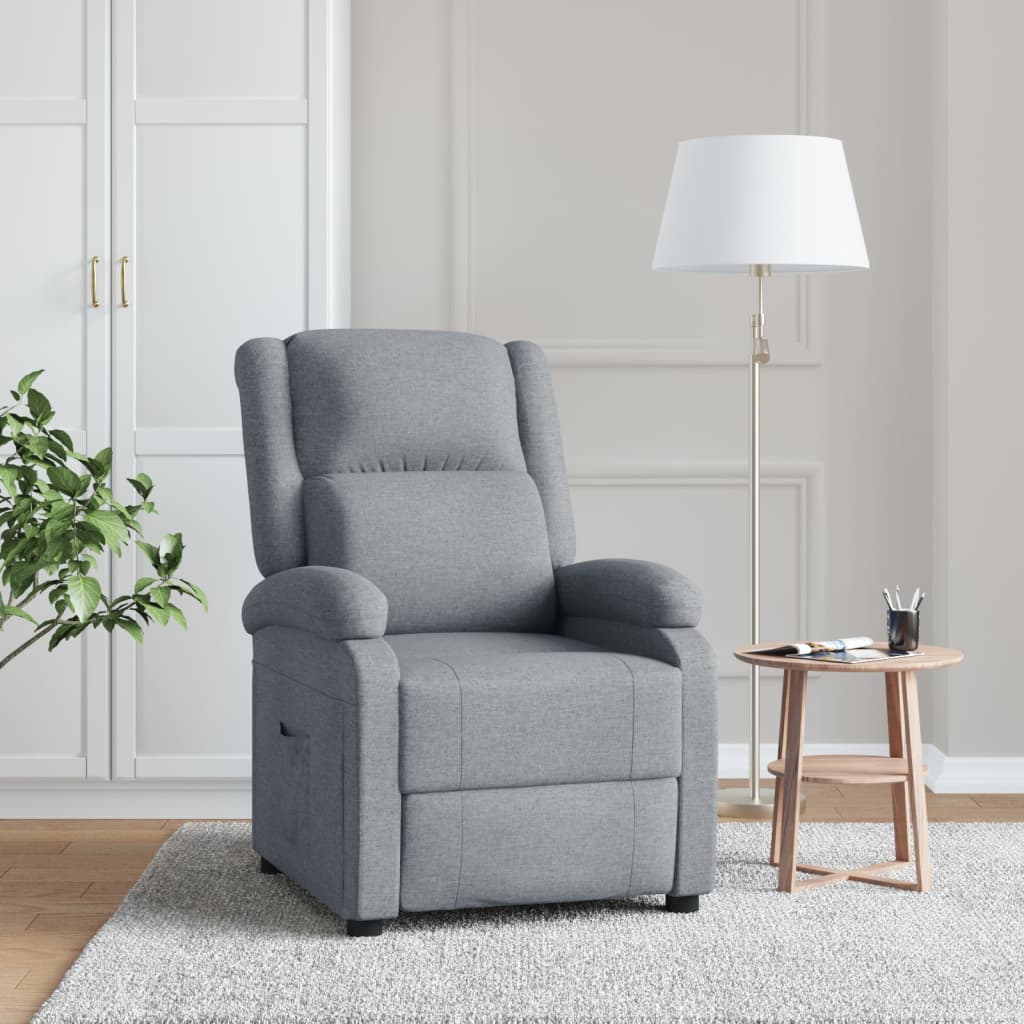 Fauteuil verstelbaar stof lichtgrijs