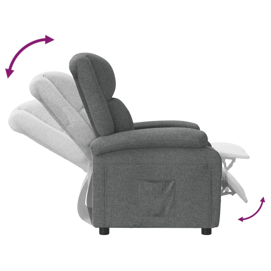 Fauteuil verstelbaar stof donkergrijs