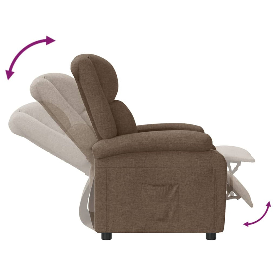 Fauteuil verstelbaar stof bruin
