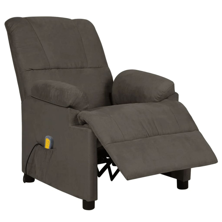 Massagestoel microvezelstof donkergrijs