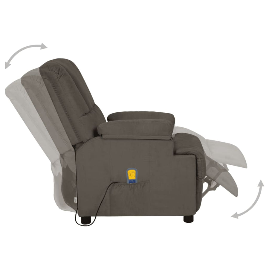 Massagestoel microvezelstof donkergrijs