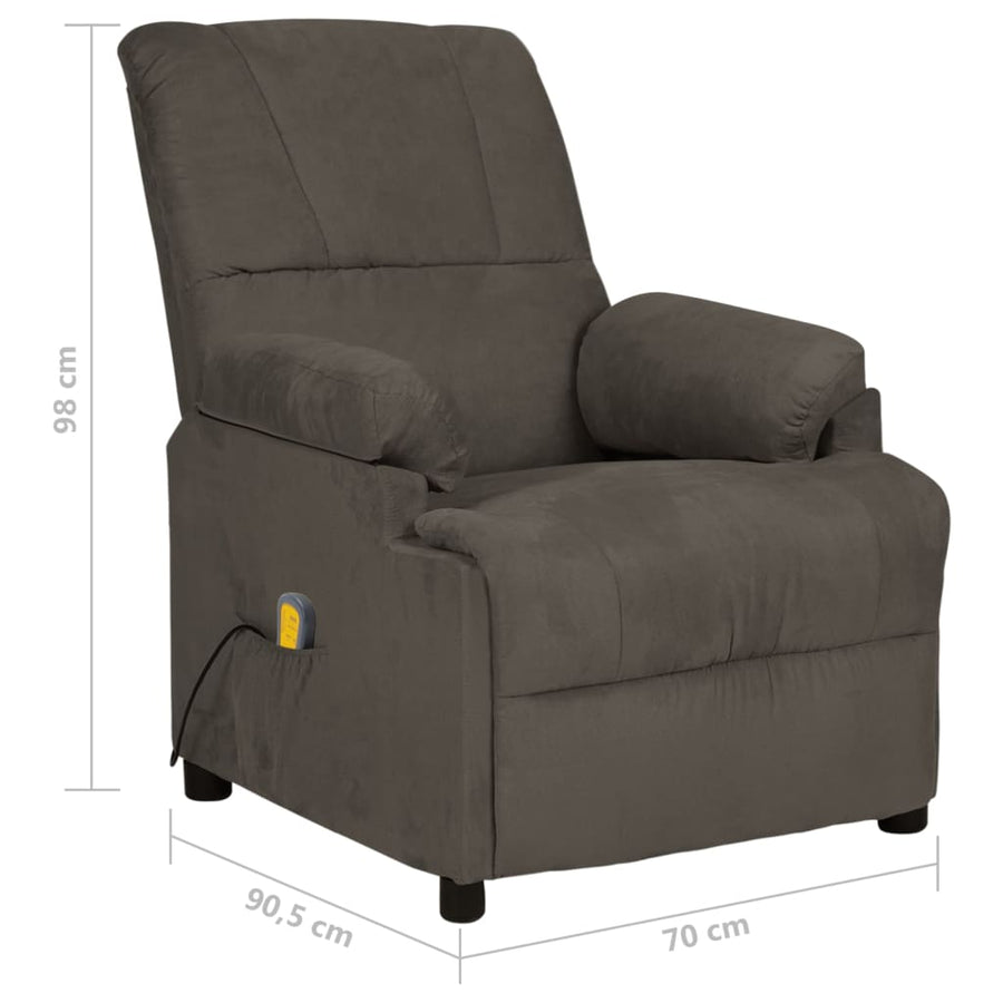Massagestoel microvezelstof donkergrijs