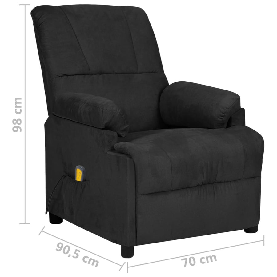 Massagestoel microvezelstof zwart