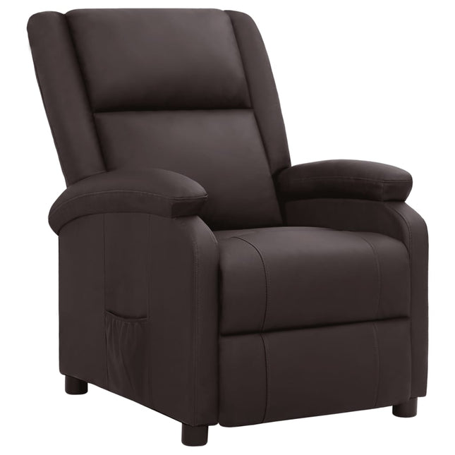 Fauteuil echt leer bruin