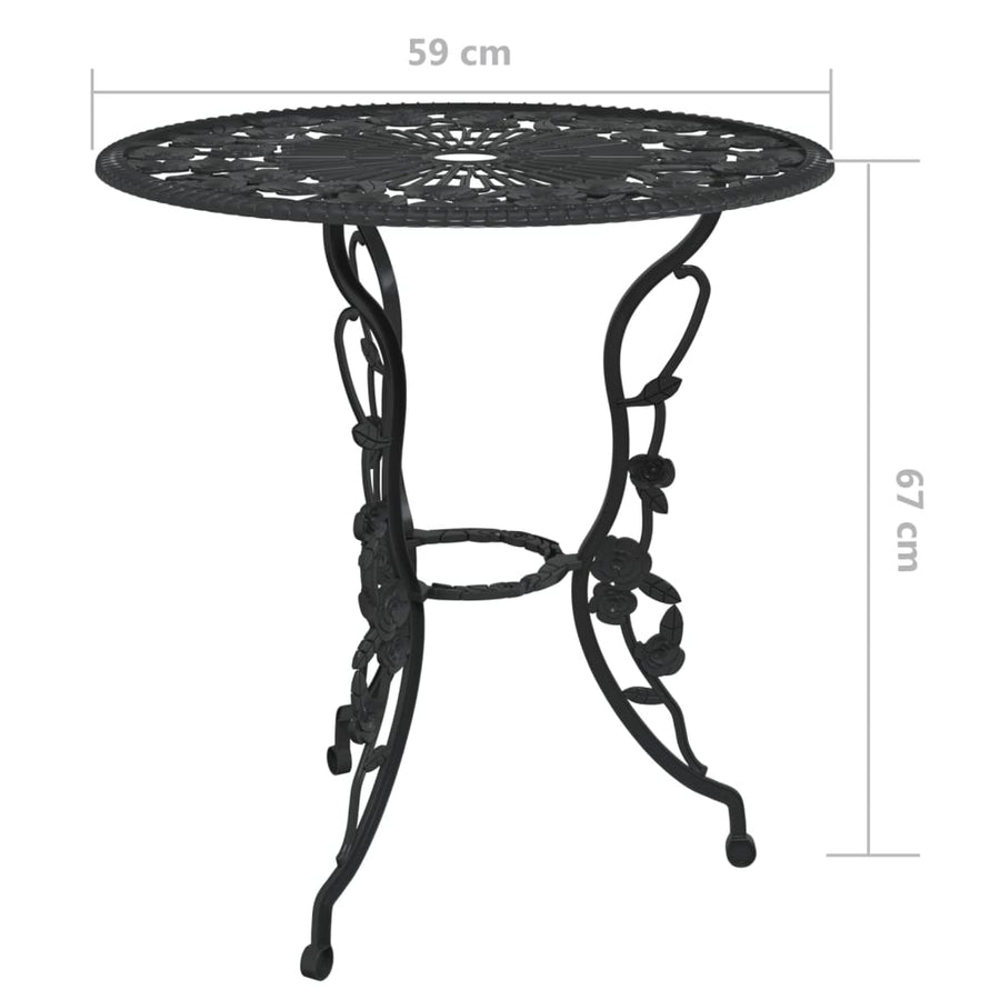 3-Delige Bistroset Gietaluminium Zwart