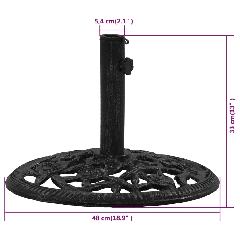 Parasolvoet 48X48X33 Cm Gietijzer Zwart 48 x 48 x 33 cm
