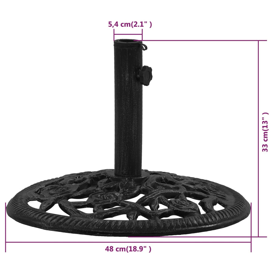 Parasolvoet 48X48X33 Cm Gietijzer Zwart 48 x 48 x 33 cm
