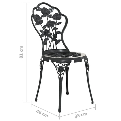 Bistrostoelen 2 St Gietaluminium Zwart
