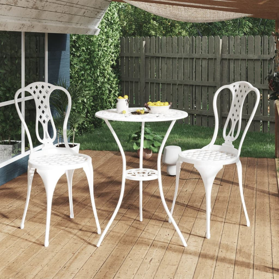 3-Delige Bistroset Gietaluminium Wit