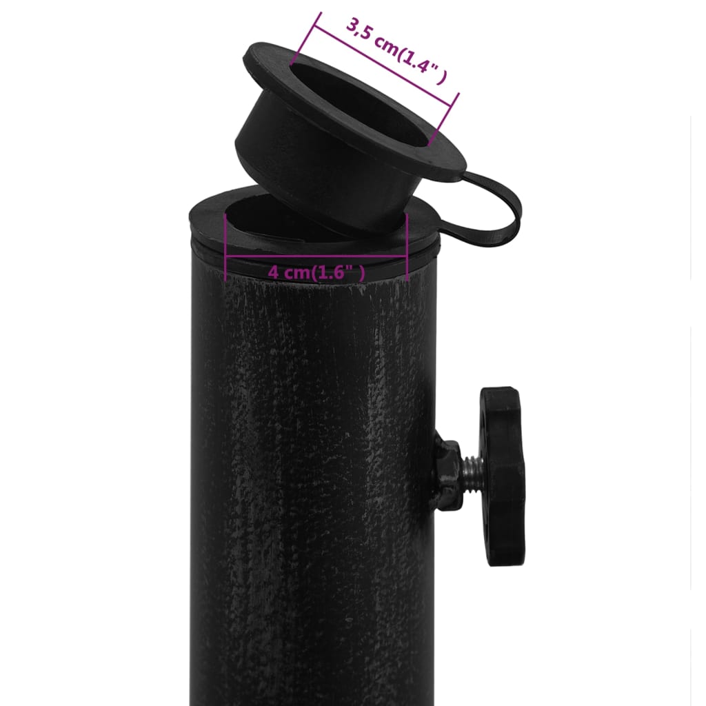 Parasolvoet Gietijzer 40 x 40 x 32 cm Zwart