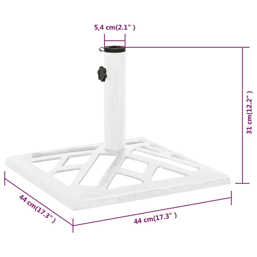 Parasolvoet 44X44X31 Cm Gietijzer Wit 44 x 44 x 31 cm