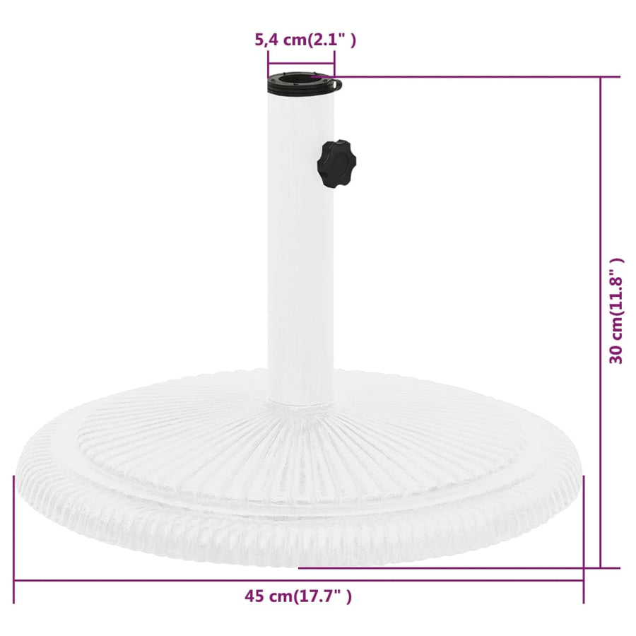 Parasolvoet Gietijzer 45 x 45 x 30 cm Wit