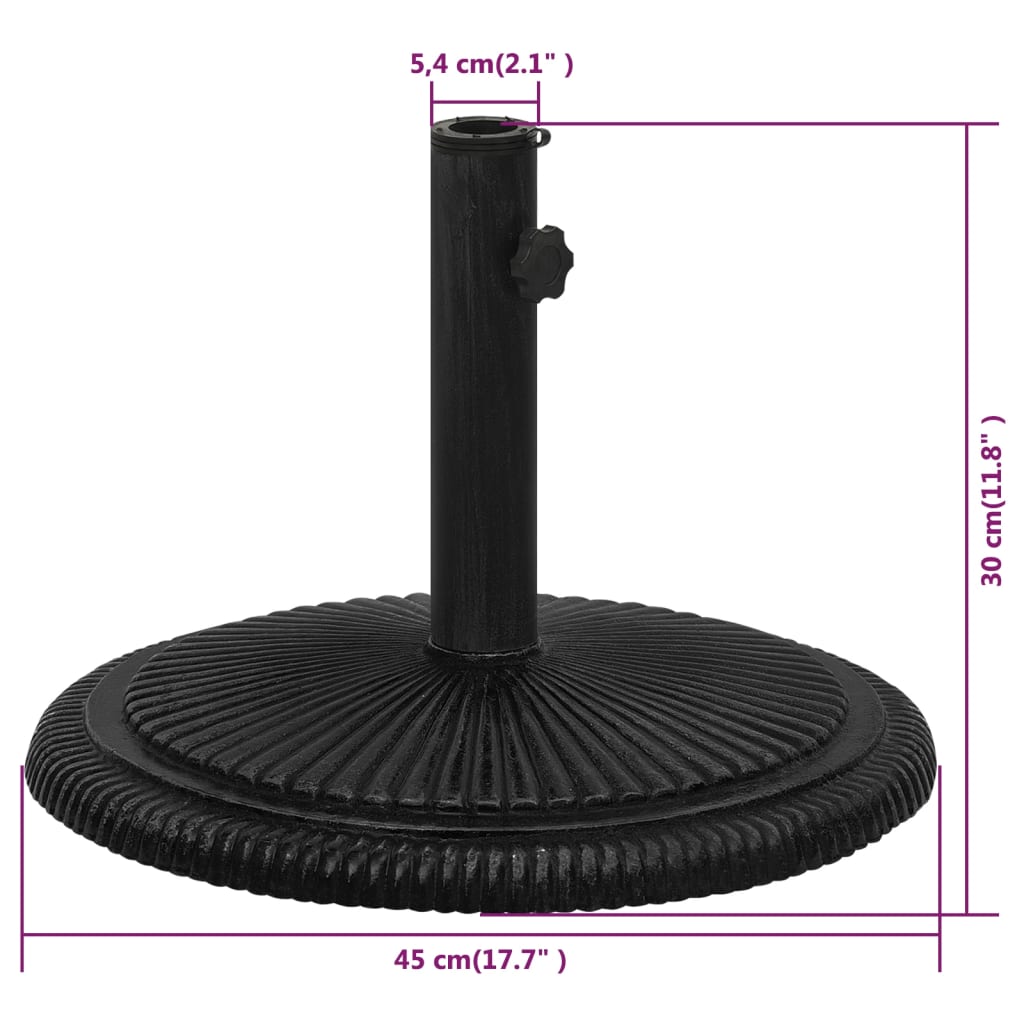 Parasolvoet Gietijzer 45 x 45 x 30 cm Zwart