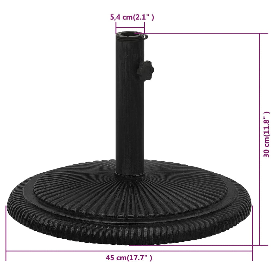 Parasolvoet Gietijzer 45 x 45 x 30 cm Zwart