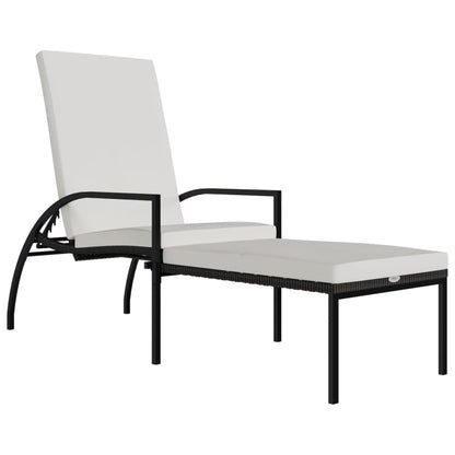 Ligbed Met Voetensteun Polyetheen Rattan Bruin