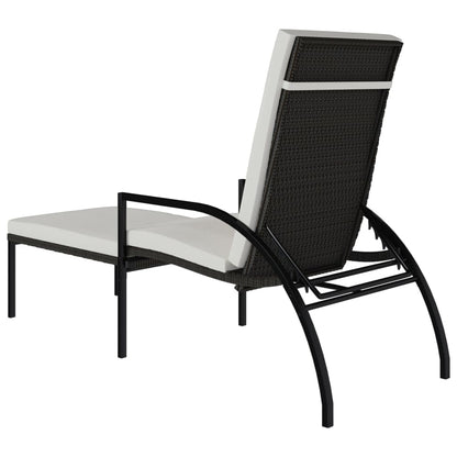Ligbed Met Voetensteun Polyetheen Rattan Bruin