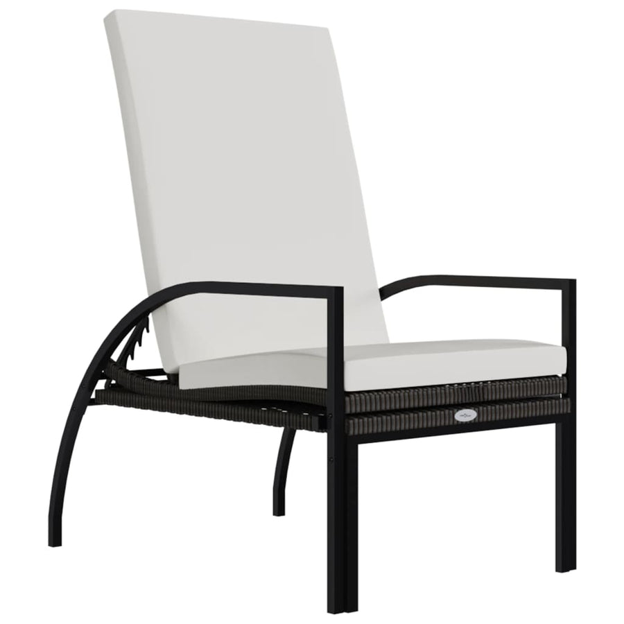 Ligbed Met Voetensteun Polyetheen Rattan Bruin