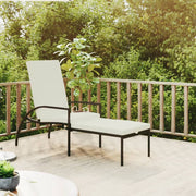 Ligbed polyetheen rattan zwart 195x60x55-102 cm