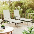 Sun loungers 2 pcs with footrest polyethylene rattan brown