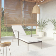 Ligbed poly rattan zwart met kussen