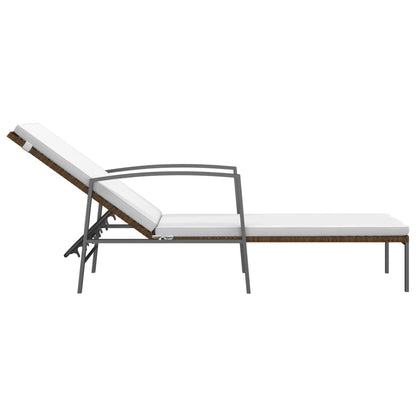 Ligbedden 2 St Met Tafel Poly Rattan Bruin